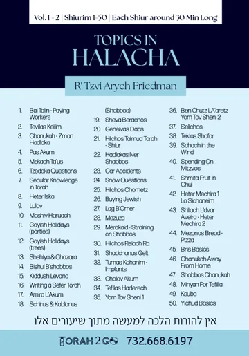 Topics In Halacha Vol 1-2 R’ Tzvi Aryeh Friedman
